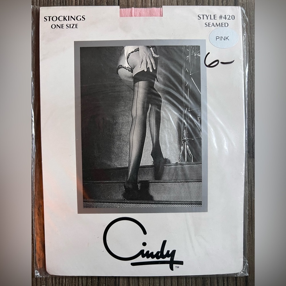 Sheer Back-Seam Stockings -  Powder Pink by “Cindy”